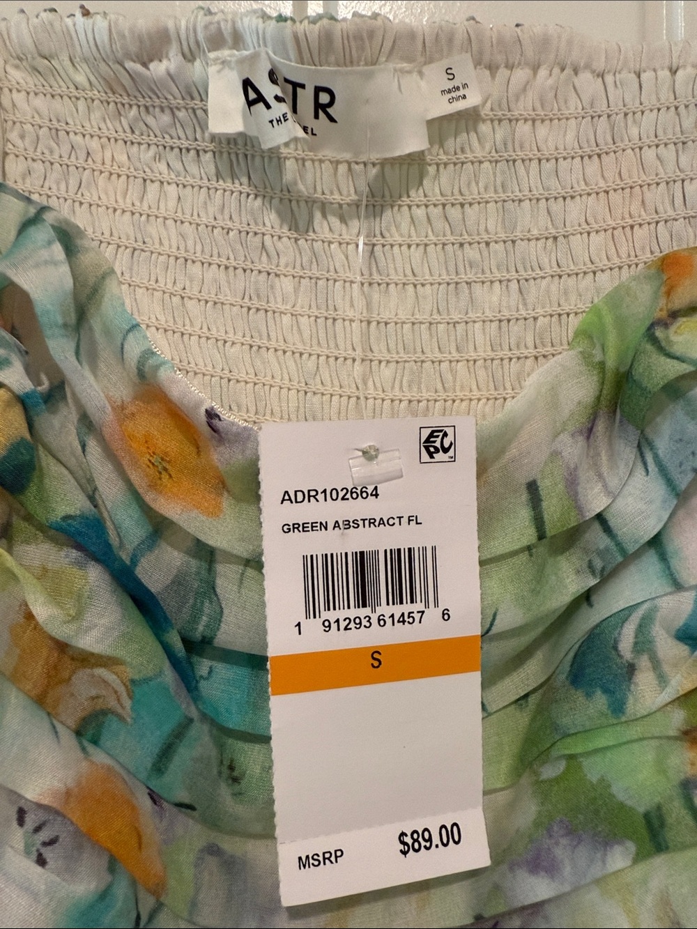 ASTR The Label Green Abstract Floral Mini Dress - Picture 3 of 9